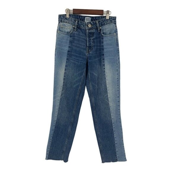 BDG Urban Outfitters Size 25 Raw Hem Cropped Button Fly Spliced Jessye Jeans - Picture 1 of 5